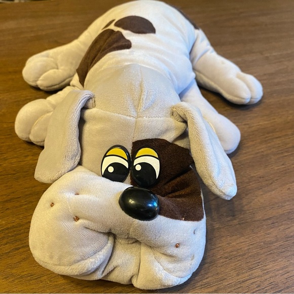 Tonka Vintage 1985 Pound Puppies Gray Brown Spots Large 18” - Picture 1 of 11